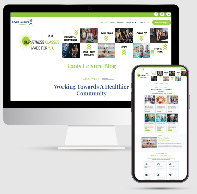 Mockup of Laois Leisure Blog project